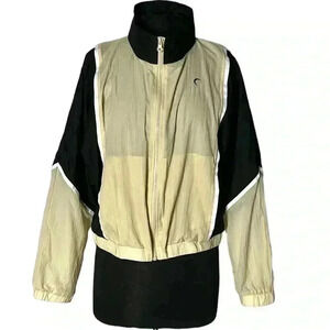 Zyia Active Black and Tan Block lined Zipper Jacket Size M